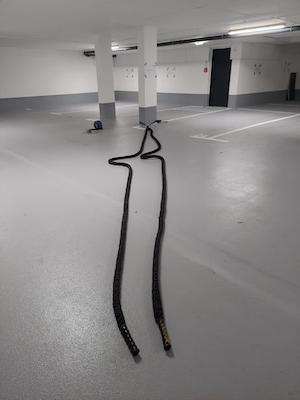 Battleropes in Tiefgarage